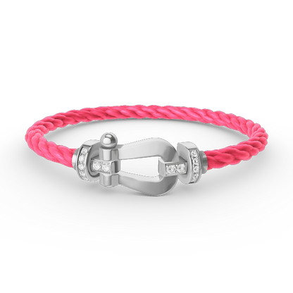 ¡®Lume Jewelry¡¯FORCE LARGE HORSESHOE HALF DIAMOND BRACELET SILVER