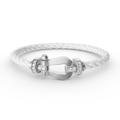 ¡®Lume Jewelry¡¯FORCE LARGE HORSESHOE HALF DIAMOND BRACELET SILVER