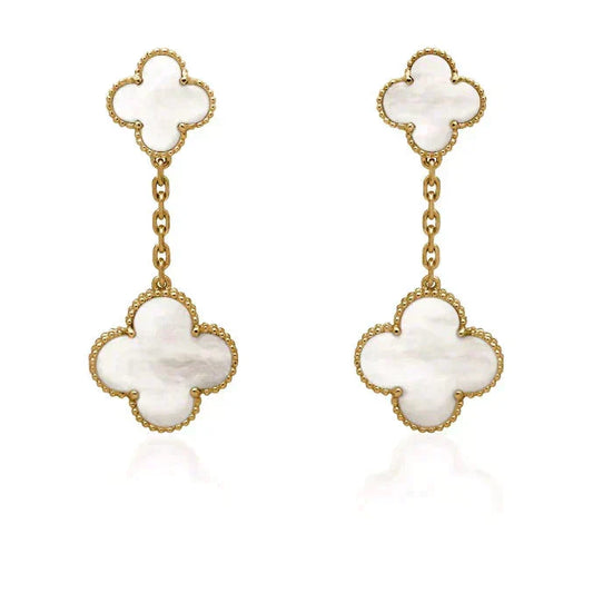¡®Lume Jewelry¡¯CLOVER 2 MOTIF WHITE MOP EARRINGS