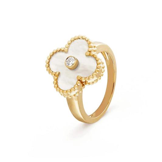 ¡®Lume Jewelry¡¯CLOVER PINK MOP RING GOLD DIAMOND