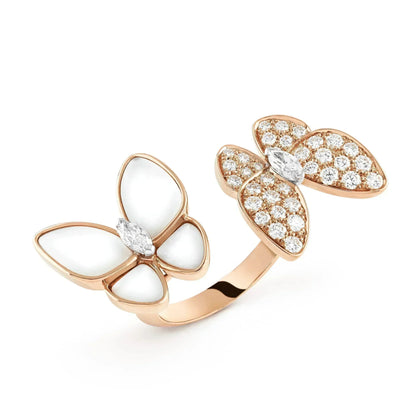 ¡®Lume Jewelry¡¯TWIN BUTTERFLY DIAMOND MOP RING